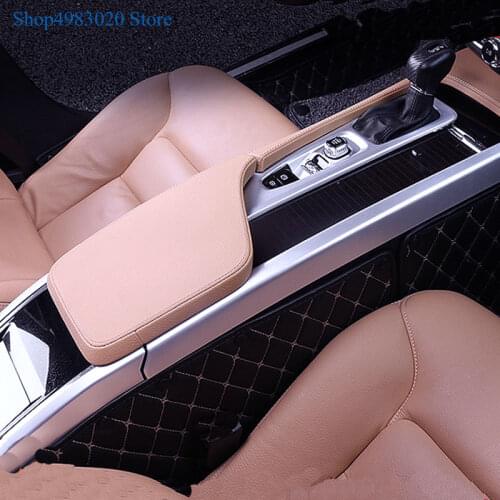 Carbon Fiber Style Car Center Console Gear Shift Frame Cover Trim Decoration For Volvo S90 2017-19 LHD ABS Armrest Box Seuinqs