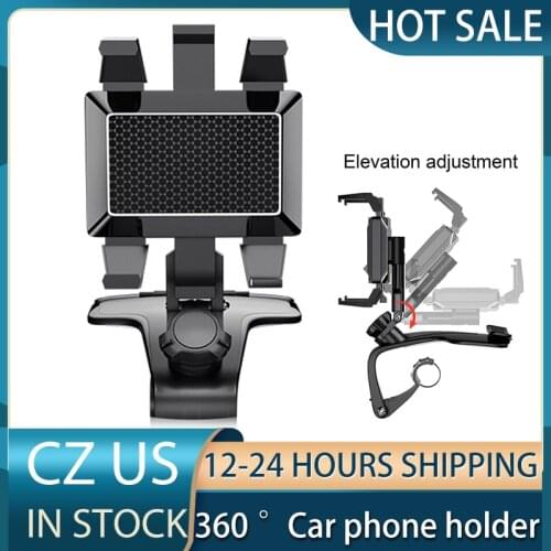 Multifunctional Car Mobile Phone Holder 360 Degree Rotating Sun Visor Mirror Dashboard Mount GPS Stand Bracket With Parking Card