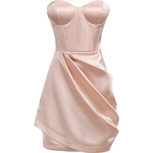 Free Shipping Wholesale Summer Womens Dress High Quality Black Pink Strapless Sexy Club Celebrity Cocktail Party Dress