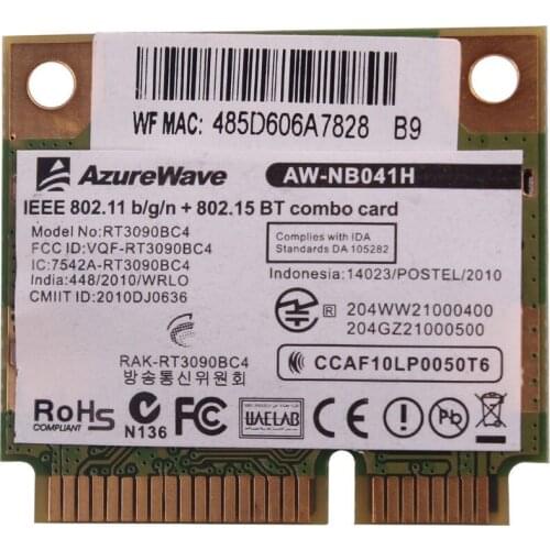 Wireless Adapter Card for Ralink RT3090BC4 Half Mini PCI-e Wireless WLAN 300M+Bluetooth 3.0 Wirsless Card