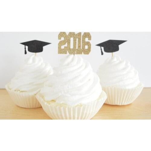 Glitter graduation Class of 2016 Party Cupcake Toppers Engagement Bachelorette birthday Wedding Bridal baby Shower food picks