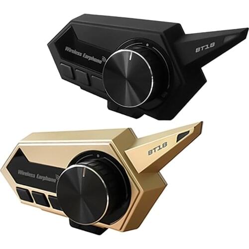 BT18 Moto Intercom Bluetooth V5.0 Helmet Headset Stereo Helmet Earphone with Handsfree Motorcycle FM Radio Headsets