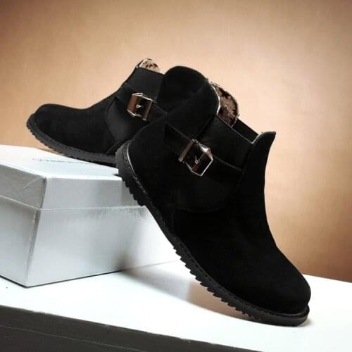Big Size 9 10 11 16 boots women shoes ankle boots for women ladies boots shoes woman winter Solid color round head sleeve