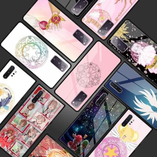 Card Captor Sakura Tempered Glass Phone Case for Samsung Galaxy S21 S20 FE S10 Note 10 20 Ultra 5G 9 S9 Plus S10e Cover Coque