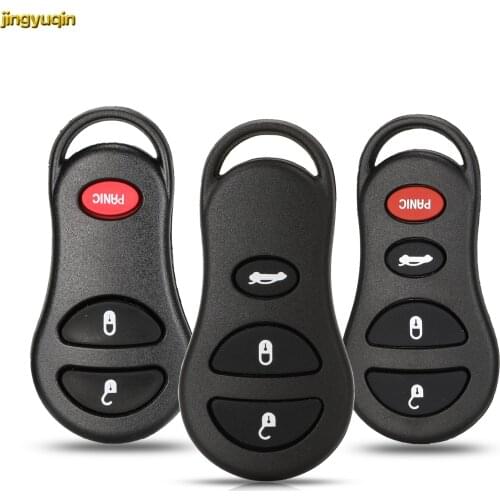 Jingyuqin 3/4BTNS Remote Car Key Fob Shell For Chrysler Grand Voyager PT Cruiser Dodge Ram Dakota Conversion Van Jeep Cherokee