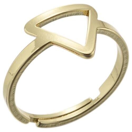 Simple Geometry Triangle Heart Ring For Women Female Cute Finger Rings Romantic Birthday Gift For Girlfriend Fashion Jewelry