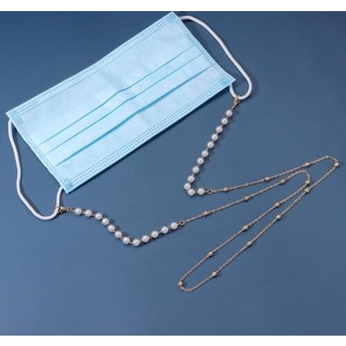 Korea Metal Anti-lost Chain Lanyard Strap Necklace Beads Gold Silver Color Chain for Women girl Long Chain Mask jewelry Gifts