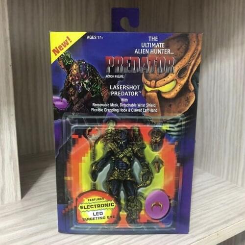 NC Shop In Stock Neca Lasershot Elder Predator Action Figure Collection Model Toy Decor Joint Moving Figure with LED