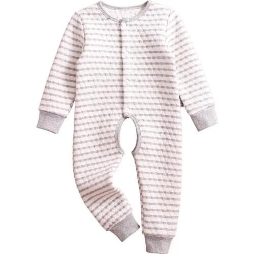 New Baby Bodysuits For Boys And Girls Long Sleeved stripe Print Cotton Bodysuit Newborn Infant Baby Clothes