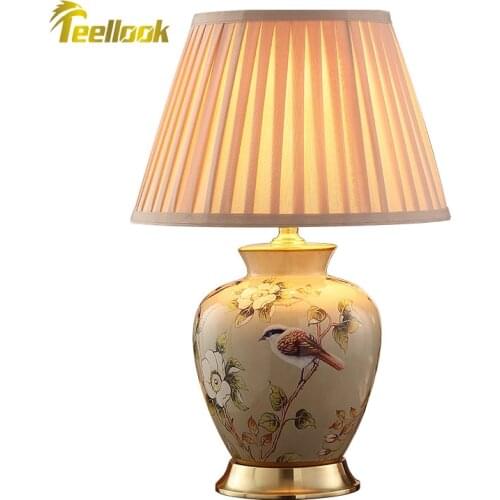 Teellook new fabric lampshade, I will send the lamp to the living room study table lamp