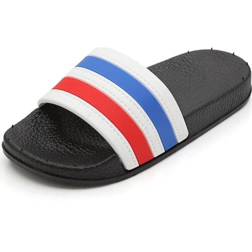 Parent-Child Shoes Fashion Stripes Childrens Slippers Baby Girls Boys Barefoot Footwears Kids Home Shower Swimming Men Women