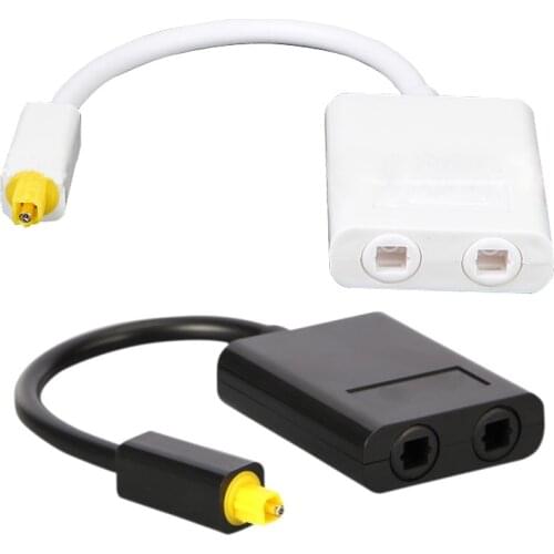 New Toslink Gold Plated Digital Audio Optical Splitter 1 in 2 Out Adapter Cable