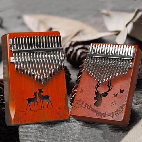 Kalimba Thumb Piano 17 Keys Finger Piano Musical Instrument With Mahogany Wood Crystal For Kids Adults Beginners Professionals