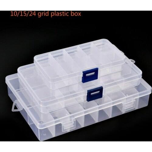10/15/24grid Practical Adjustable Compartment Plastic Storage Box Jewelry Earring Bead Screw Holder Case Display Organizer Cont