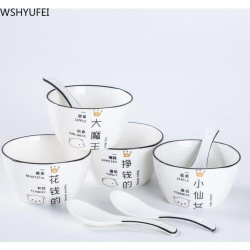 Simple tableware set home exquisite combination cute small fresh creative personality Japanese family ceramic tableware