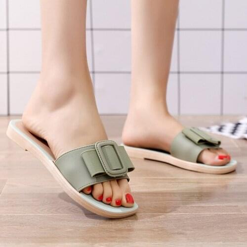 Summer Women Sandals Open Toe Beach Outdoor Flip Flop Fashion Non-Slip Casual Slippers Square Buckle Design Stylish Elegant
