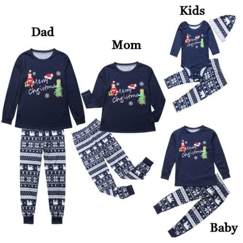 Family Christmas Clothes Set Men Women Kids Pyjamas Nightwear Pajamas Matching Suit Family Look Mother Daughter Sets Sleepwear