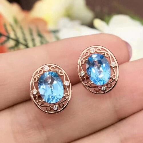 Natural And Real Topaz gemstone earrings S925 silver earrings women fashion earrings New year gift