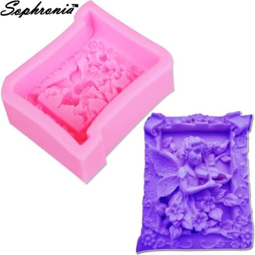 Sophronia DIY Playing Violin Silicone Cake Mold Angel Silicone Fondant Soap 3D Cake Mold Jelly Candy Chocolate S050, 9*6.7*2.9cm