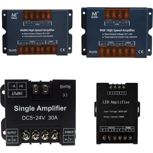 LED RGBW / RGB Amplifier DC5V - 24V 12V 24A 30A Output for RGBCCT / RGBW / RGB LED Strip Tape Power Repeater Console Controller