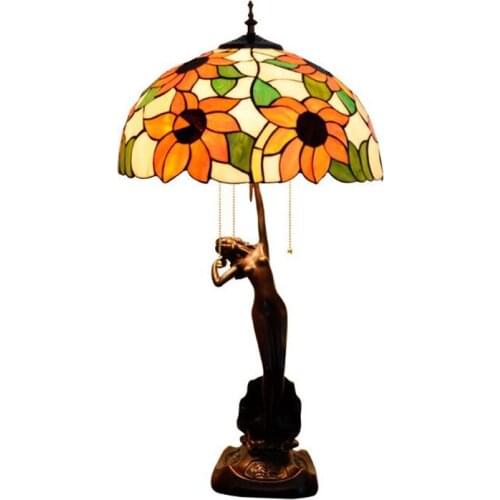 Tiffany Led Foyer Table Lamp Pastoral Country Wedding Decor Desk Light Bar Bedroom Sofa Reading Lighting 1242