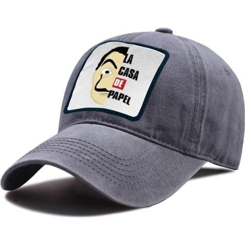 LA CASA DE PAPEL Vintage Print Baseball Caps Adjustable Sport Snapback Hat Outdoor Summer Riding Hats Unisex Cotton Baseball Cap