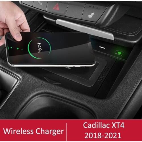 For Cadillac XT4 Phone Charger Car QI Wireless Charger 2018 2019 2020 2021 Phone Holder Fast Charging Plate Accessories 15W
