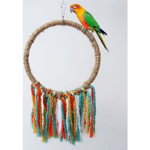 Climbing Chewing Ornaments Bells Hanging Acrylic Beads Swing Bird Parrot Toy Hanging Home