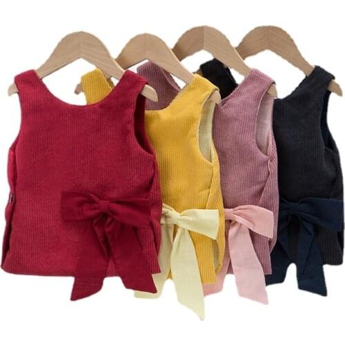 2021 Childrens Wear Girls Cotton Vest Childrens Autumn Winter Children Fashion Baby Corduroy Vest Baby Girl Clothes