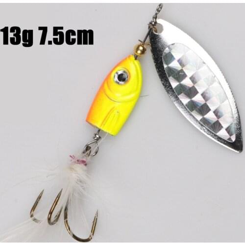 1pcs Spoon Fishing Lure Metal Rotating Sequin Hard Bait 6.6g 11.6g 13g treble Hooks Artificial Wobblers Bass fishing tackle