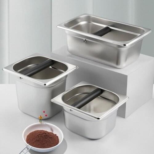 60%HOTCoffee Grounds Container Eco-friendly Large Capacity Stainless Steel Coffee Knock Box Supplies for Household