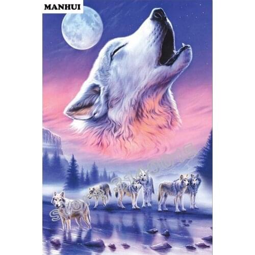 Diy Diamond Painting Cross Stitch Diamond Mosaic 5D Sets Full Diamond Embroidery Handmade Needlework Animal wolf BFC320