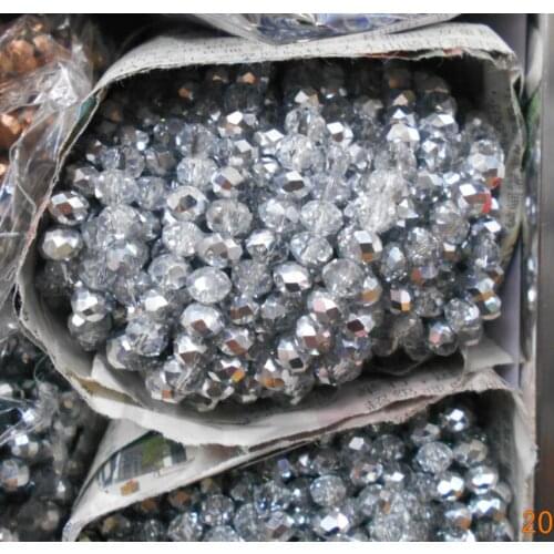 Silver color White Color 3*4mm 145pcs Rondelle Austria faceted Crystal Glass Beads Loose Spacer Round Beads for Jewelry Making