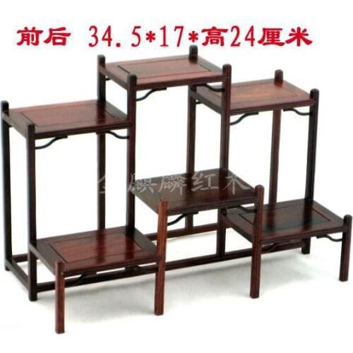 Large red rosewood carved Shelf crafts antique curio display rack frame dock teapot tenon