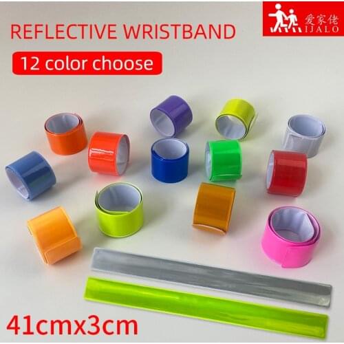 41CM Reflective Wristband Slap Band Bracelets Wrap Armband for Sports Running Bicycle Riding Safety Visibility