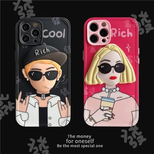 3D Cartoon Phone Case For iphone 12 11 Pro Max XS XR TPU Fashion Hot Women Men Lovers Fashion Phone Cover For Iphone 7 8 Plus