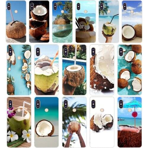 255H Coconut on the beach Soft Silicone Tpu Cover phone Case for xiaomi redmi 6 pro 5 plus note 6 pro 4 4x mi 8