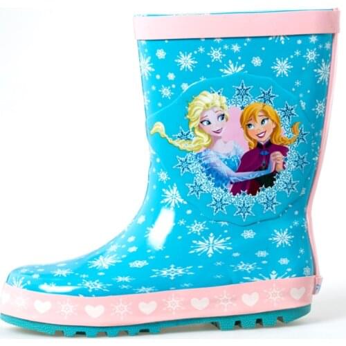 Disney Frozen Anna Elsa Princess Snowflake Girls Non-slip Rain boots Children cute boys cartoon Water shoes size 23-36