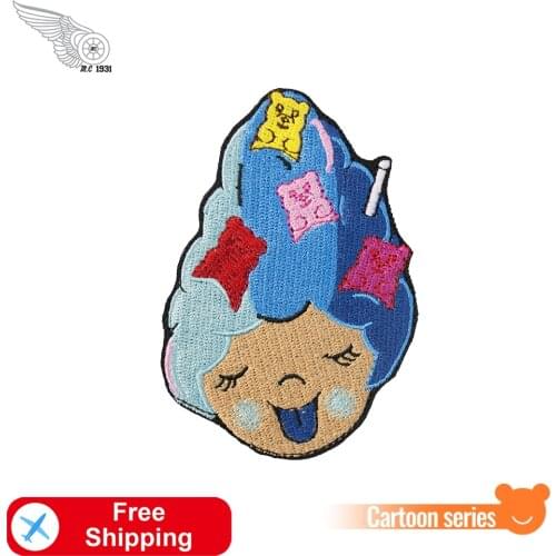 Smile Baby Cartoon Iron on or Sew on Patches for Clothing DIY Embroidered Patch Cute Doll Kids Bag Shirts Cheap Accessory