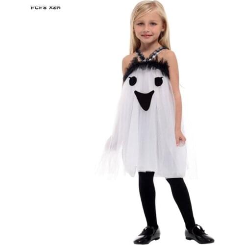 M-XL Girls Hell Devil Fiend Cosplay Kids Children Halloween Ghost Scary Costume Carnival Purim stage play Masquerade party dress