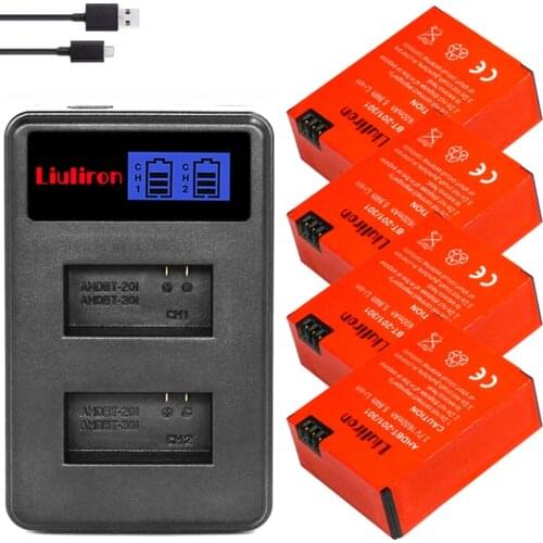 For GoPro Hero3 Hero3+ hero 3 hero 3+ battery +LCD dual charger for go pro AHDBT-301 action camera accessory
