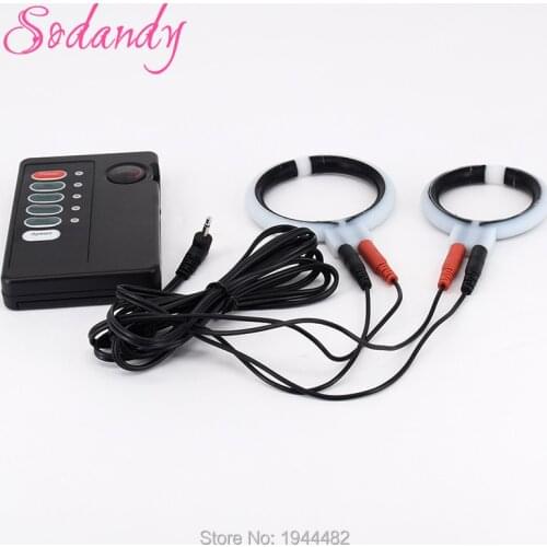 Electro Shock Penis Vibrator Electronic Pulse Stimulate Cock Massager Massage Vibrating Ring Stimulators Electric Sex Toys