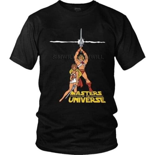 Classic Vintage He-Man And The Masters Of The Universe T Shirt Men Short Sleeved Cotton T-shirt Eternia Tees Streetwear Tshirt