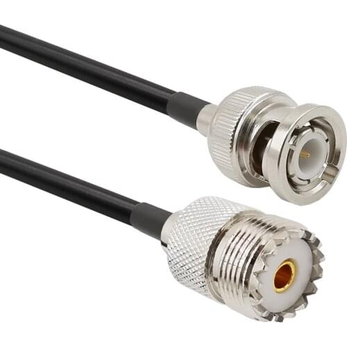 BNC Male to SO239 LMR200 Cable UHF SO-239 Female Jack to BNC Male Plug Adapter Pigtail Cable for CB Ham Radio Antenna Scanner