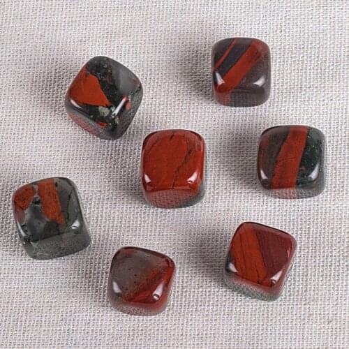 Blooded Jasper Tumbled Stone 12-15MM Natural Mineral Quartz Irregular Polishing Bead Specimen Kids Garden Home Decor Chakra Set