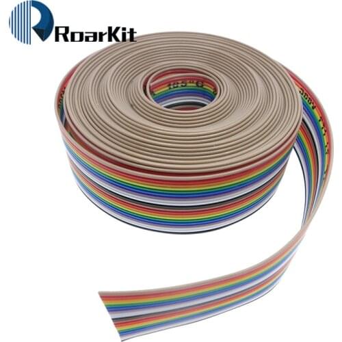 Ribbon Cable 20 WAY Flat Color Rainbow 20Pin Wire Dupont Connector 20P 2.54MM Pitch 5Meters/lot