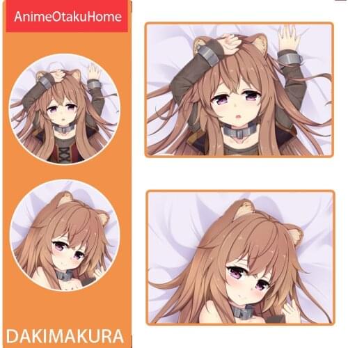 Anime The rising of the shield hero Raphtalia Pillow Cover Hugging Pillowcase Otaku Bedding Decoration Dakimakura Pillow Case
