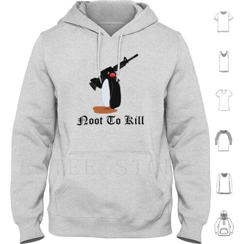 Noot To Kill Hoodies Pingu Meme Noot Noot Noot Penguin Guns Gun Cute Abc Gun Control Indie Cool Funny Gangs Blood
