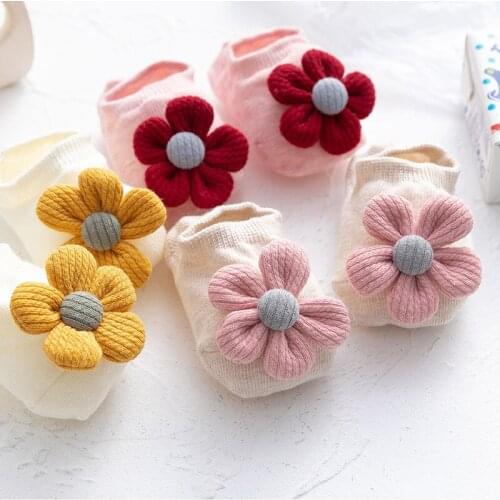 Princess Baby Girls Socks Lovely Flower Bowknot Newborn Infant Floor Socks Soft Cotton Non-slip Toddler Sock