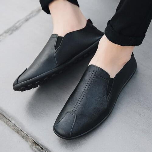 New mens spring autumn leather casual shoes mens flat shoes breathable fashion shoes comfortable flat shoes dfv45